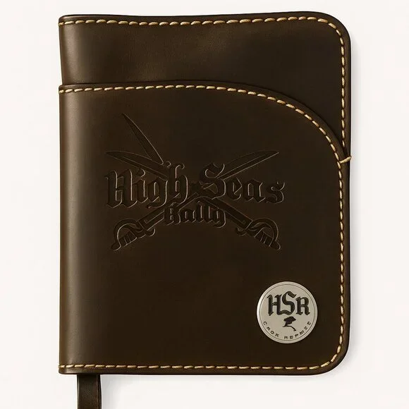 High Seas Rally Black Leather Bifold Trifold Wallet Organizer Passport Holder