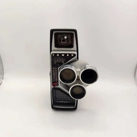 Sears Tower Triple Lens 8mm Movie Camera Model 584.91891 Vintage Shutter Tested