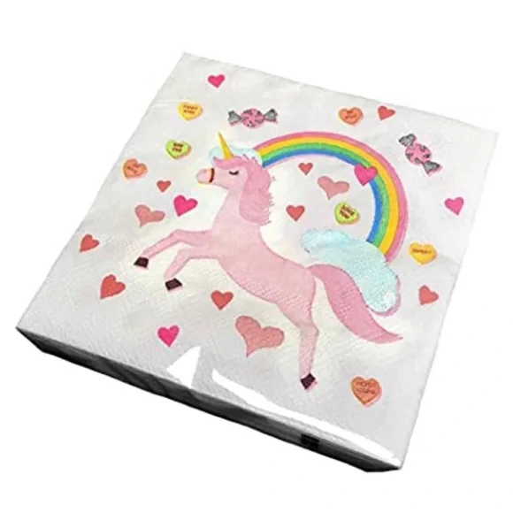 Molly & Rex Unicorn Treat Icons Cocktail Beverage Napkins (15922), 40 ct