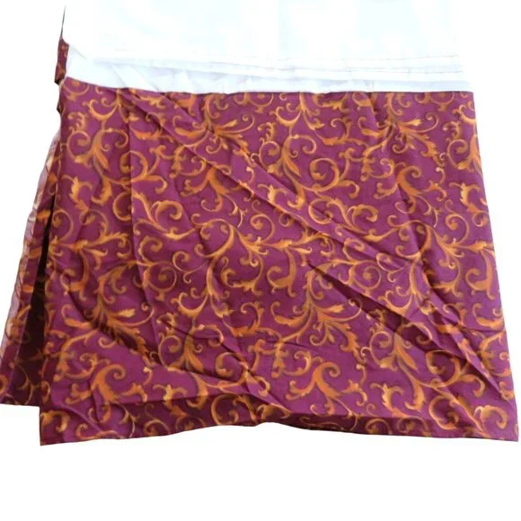 Vintage JC Penny Sandra Salcedo King Size Bed Skirt Burgundy Gold 15