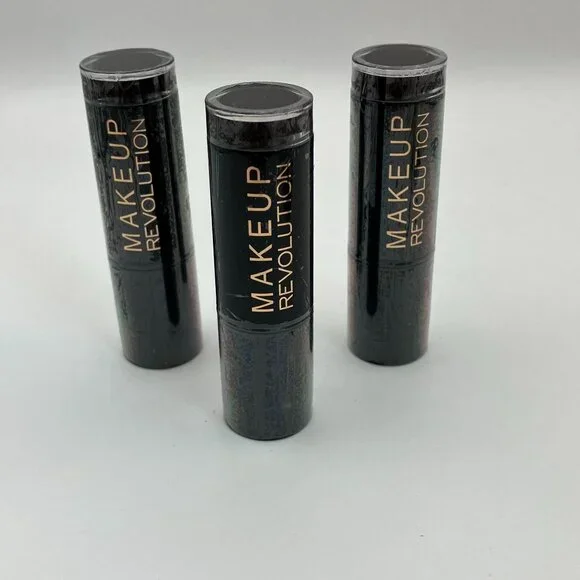Makeup Revolution Amazing Lipstick 100% Vamp Rouge A Levres Pack Of 3