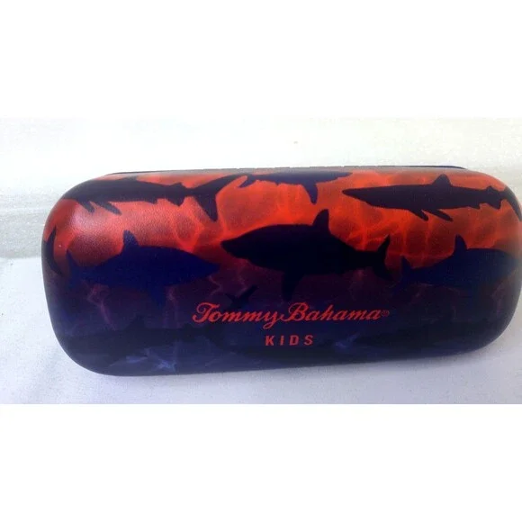 Tommy Bahama Kids Boys Blue wRed Hard Clamshell Case Eyeglass Whale Fishes EMPTY