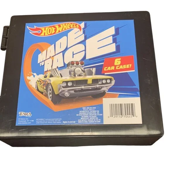 Hot Wheels 6-Car Carrying Case Black Plastic Durable‎ Storage Box