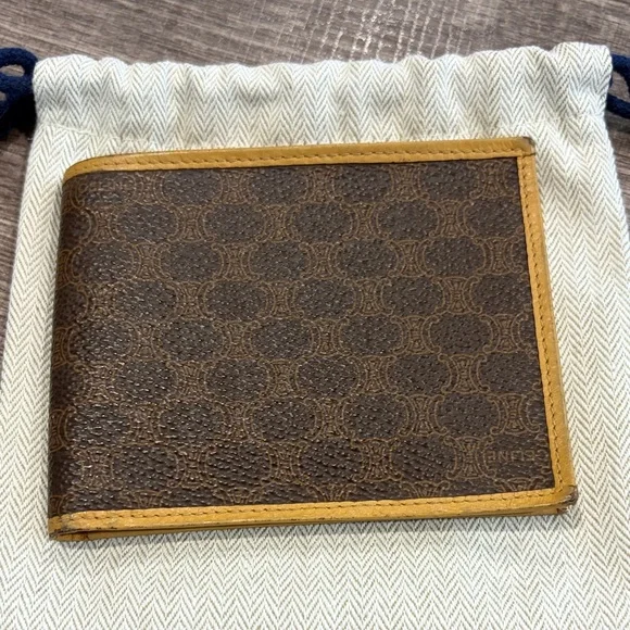 Celine Brown and Tan Leather Bifold Wallet