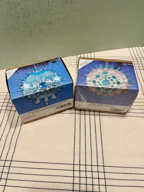 LAST CALL VINTAGE MARY MAXIM SATIN AND BEADED ORNAMENT KITS BUNDLE HTF!