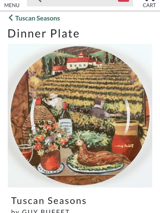 Williams Sonoma Tuscan Seasons Dinner Plate - Red, Green, Brown
