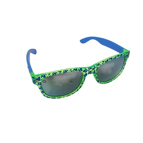 Knockaround Sunglasses Blue Green‎ Custom Geometric Polarized Lenses Retro