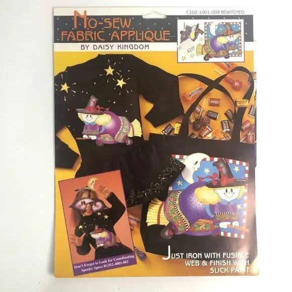 daisy kingdom bewitched halloween no sew‎ fabric appliqué kit cute witch crafts