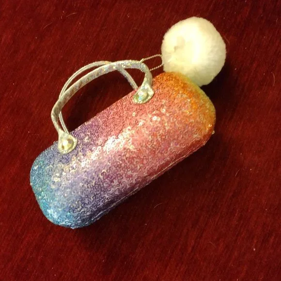 The Children's Place Vintage Girls Pink Sparkly Sunglasses Case w/ Keychain