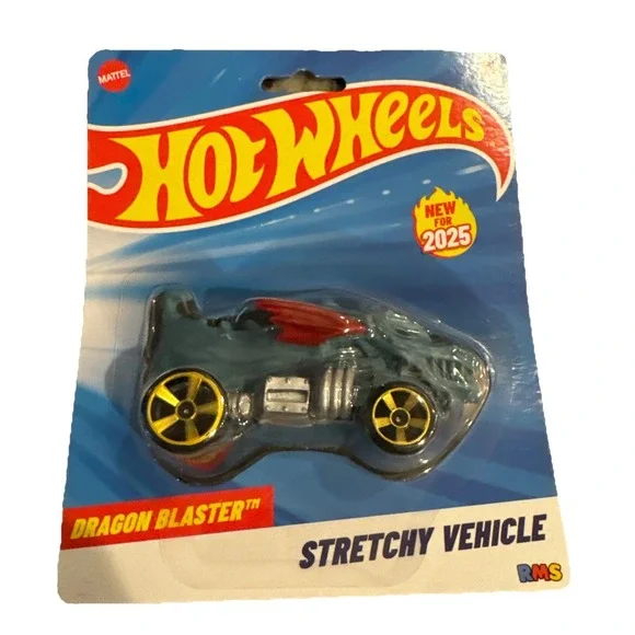 Hot Wheels Dragon Blaster Stretchy Vehicle 2025 Blue Red Silver Yellow Car RMS