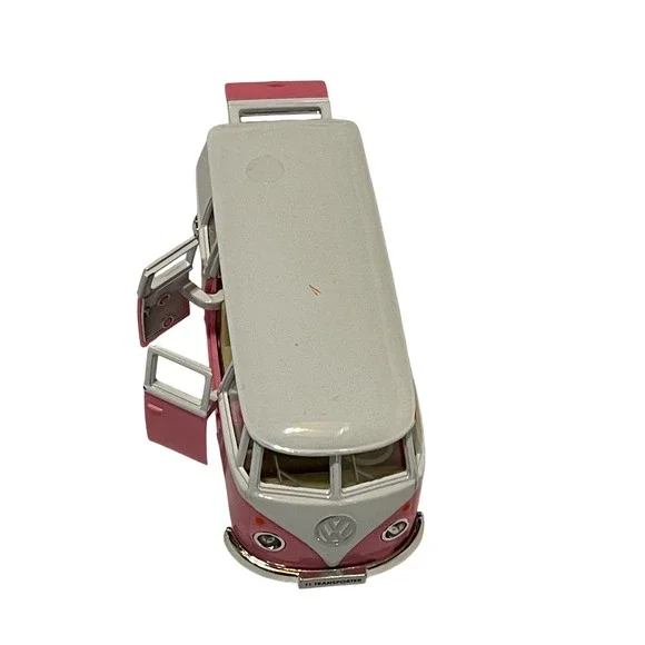 RMZ City Volkswagen T1 Transporter Toy Van Pink White Metal Diecast Retro Bus VW