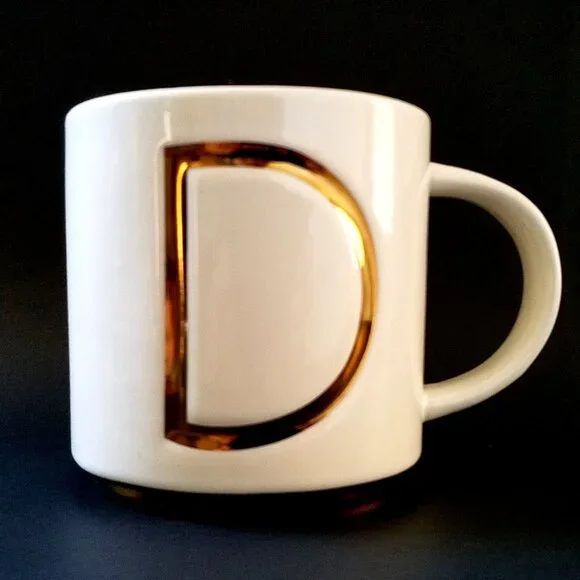 Williams Sonoma Gold Monogram D Mug