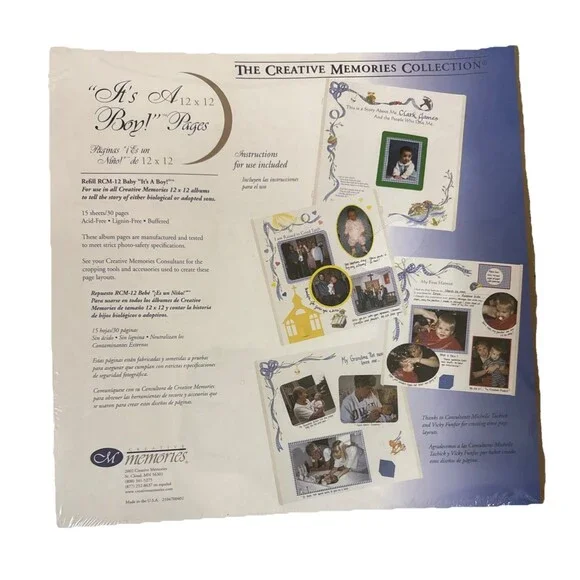 Creative Memories Scrapbook Pages 12x12 Its A Boy 15 Sheets 30 Pages New Sealed