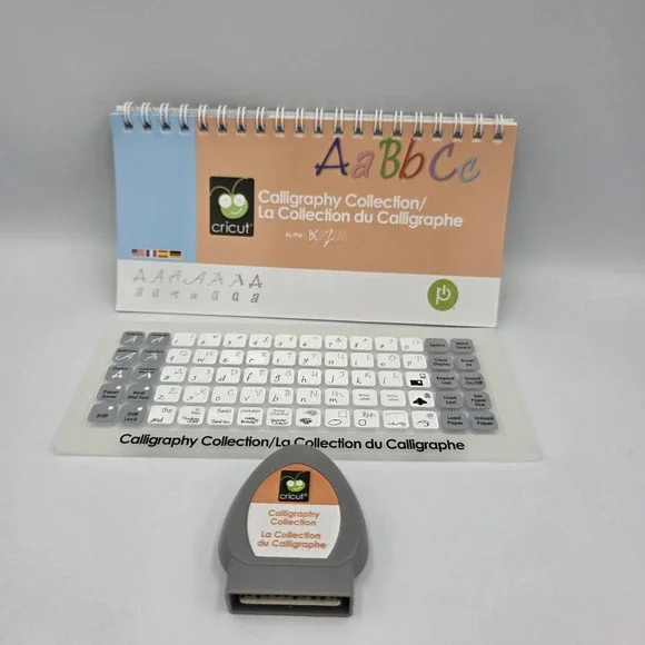 Cricut Calligraphy Collection Font Cartidge, Keyboard Overlay‎ & Manual