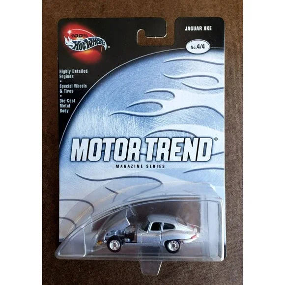 VTG 2003 Hot Wheel JAGUAR XKE Silver 100% PREFERRED: MOTOR TREND MAGAZINE 4/4 RR