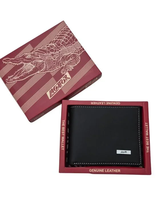 Men's Bi-fold Wallet Black - Genuine Peruvian Leather - New with Box