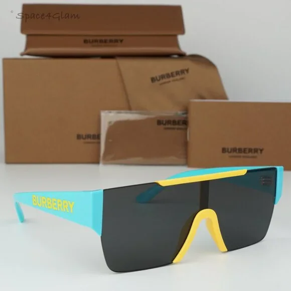 Burberry Girls Sunglasses Yellow Blue Grey Shield JB4387 405087 KIDS BRAND NEW