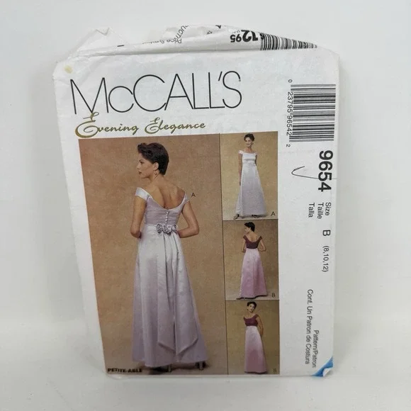 McCall's 9654 Misses‎ Formal Evening Dresses Gowns Sewing Pattern Uncut 8-12