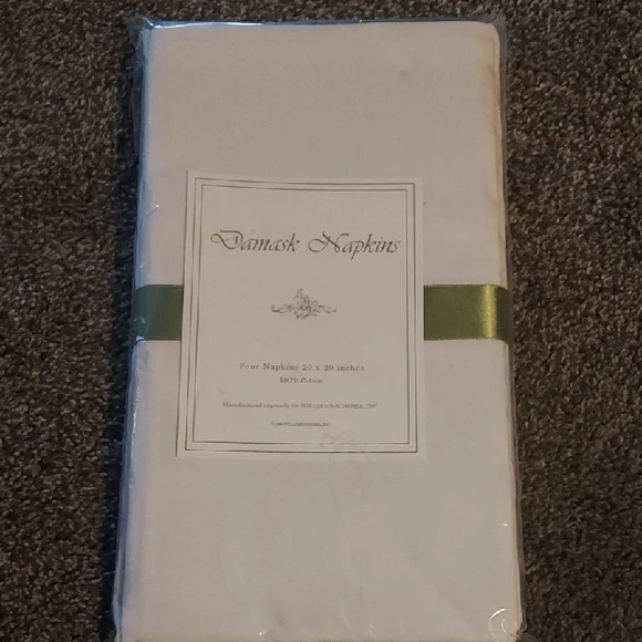 Williams Sonoma White Damask Napkins