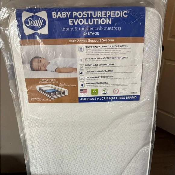 White Crib Mattress with Zoned Support System