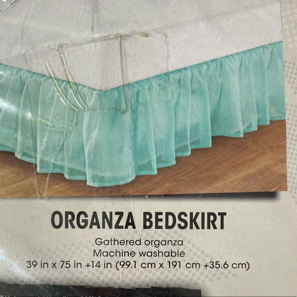 Organza Teal Twin size Bedskirt.