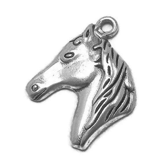 4pcs Horse Charms Silver Tone equestrian‎ horse head