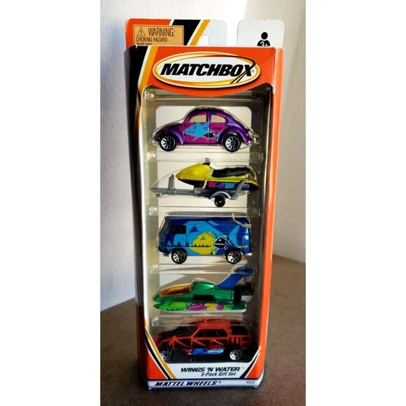 2000 Matchbox WINGS 'N WATER 5-PACK GIFT SET Collector #95315 1:64 VW Panel Bug