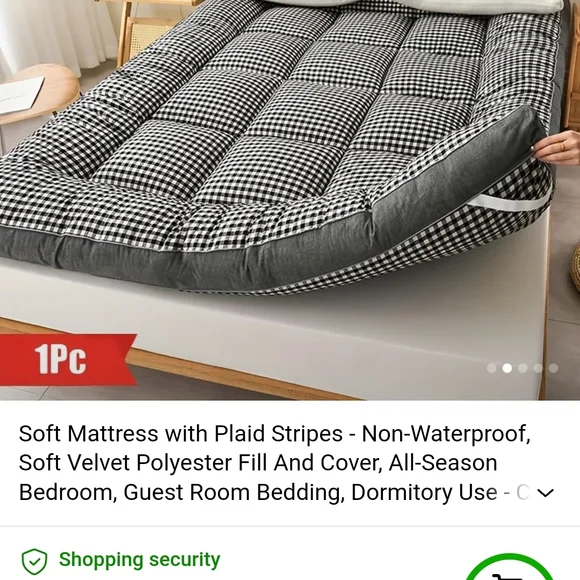 Black and White Quilted Mattress Topper with Modern Elegance