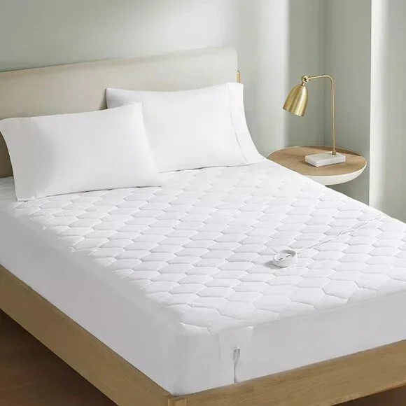 Serta Cotton Rich Heated Mattress Pad Color: White, Size: King