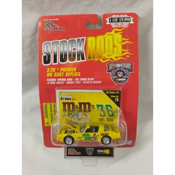 Stock Rods #75 Ernie Irvan '69 Pontiac GTO #36 M&Ms‎ Car Racing Champions