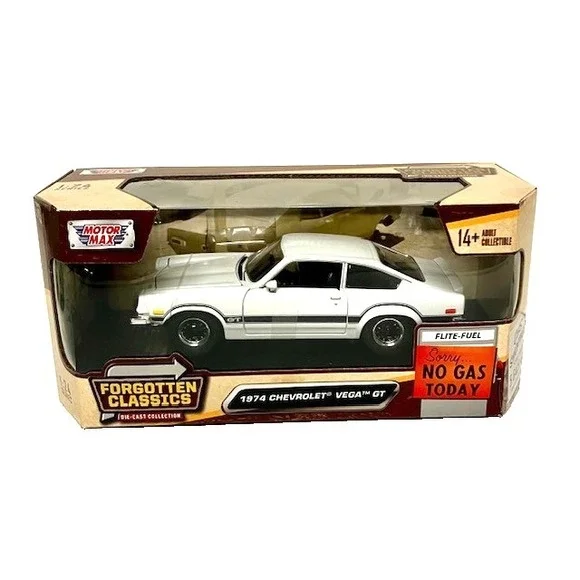 NEW MOTORMAX 1974 Chevrolet Vega GT White 1:24 Diecast Model Car