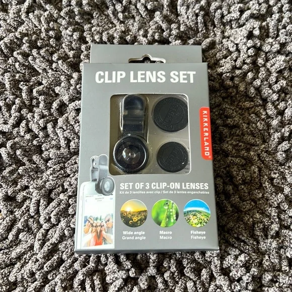 KIKKERLAND Set of 3 Clip Lens Set, for Smartphones or Tablets
