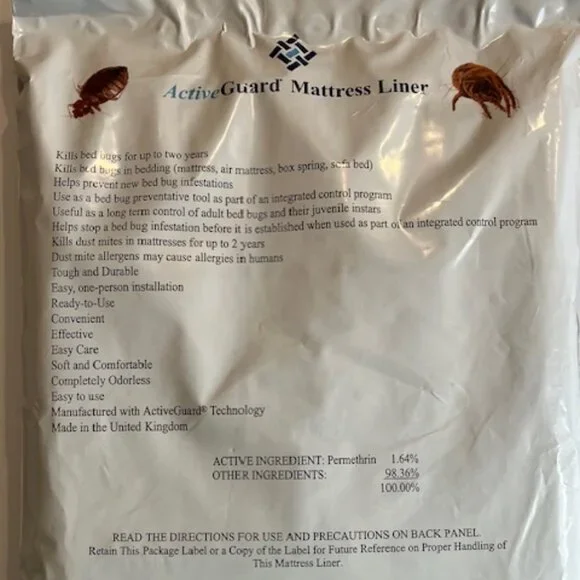 Active Guard Mattress Liner - Kills Bed Bugs (new) unopened) Queen size