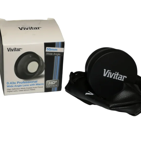 Vivitar 55mm 0.43x Professional Wide Angle Attachment Lens with Macro HD Optics