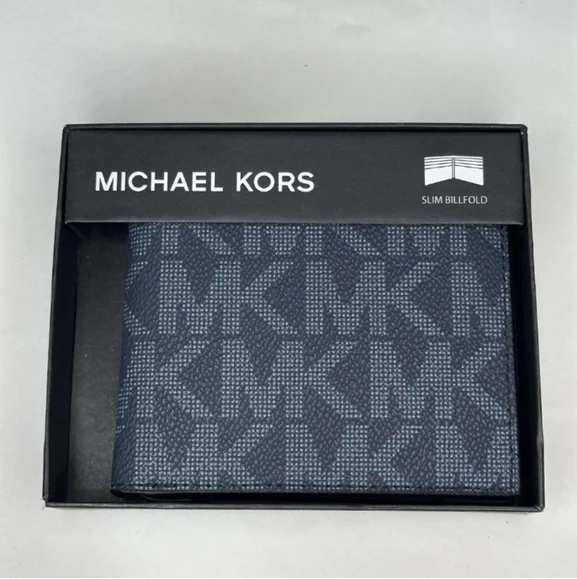 Michael Kors Blue Slim Billfold Wallet
