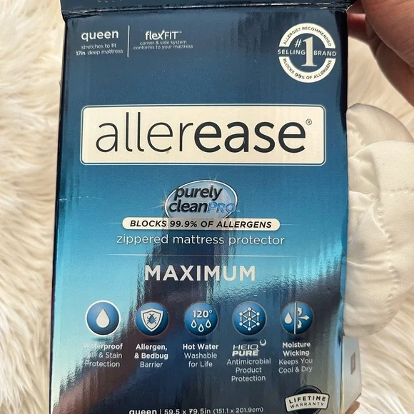 Allease Queen Zipper White Mattress Protector