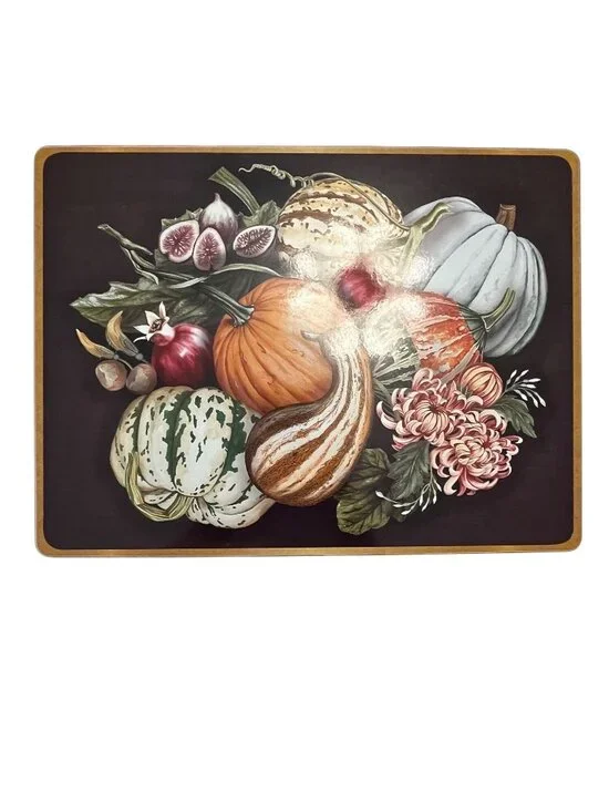Williams Sonoma Harvest Pumpkin Placemat Cork Back Fall Kitchen Decor 16x12