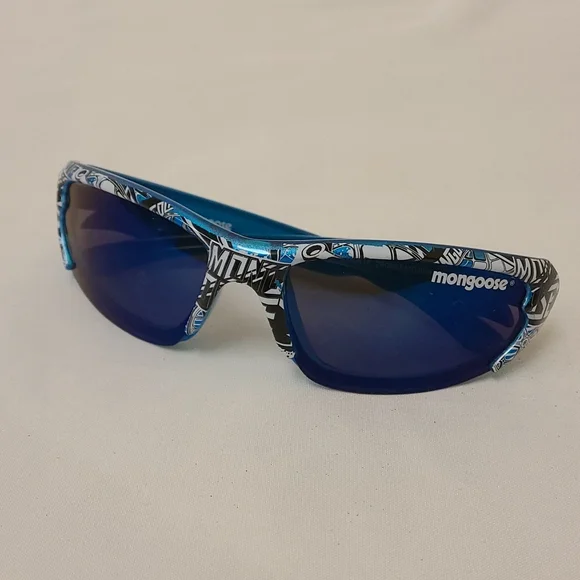 Kids Mongoose Wrap Sunglasses Blue White Children's Boys NWOT