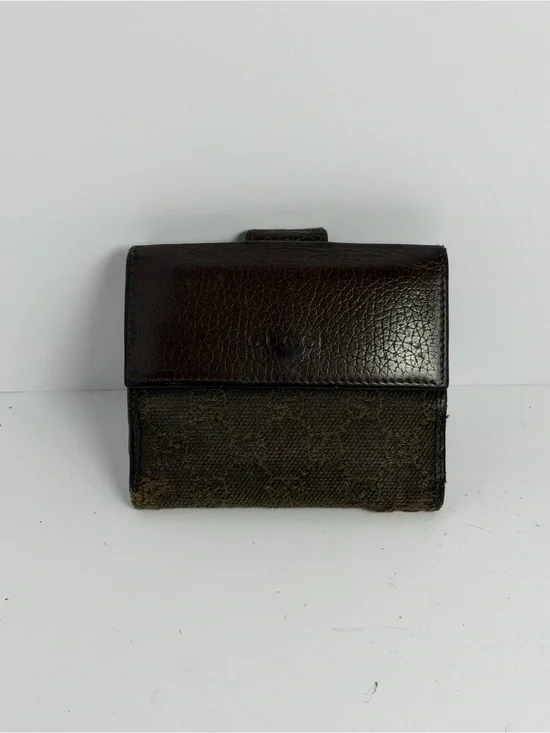 Gucci Monogram GG Monogram Brown Bifold Compact Wallet