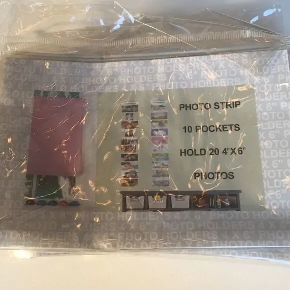 PHOTO STRIP Pockets w Adhesive Back 4” x 6”!
