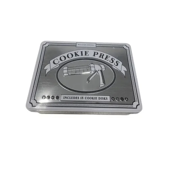 NEW Williams Sonoma Cookie Press 18 Discs Stainless Manual Baking Christmas