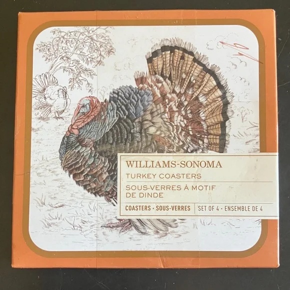 Williams Sonoma Multicolor Turkey Coasters