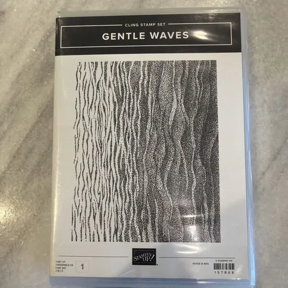 Stampin Up NEW Gentle Waves #157868 Background Rubber Mount Stamp