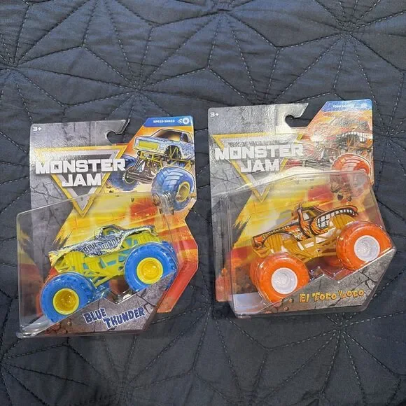 SPIN MASTER MONSTER JAM 2026 BLUE THUNDER & El Toro Loco SERIES 45 TRUCKS NEW!