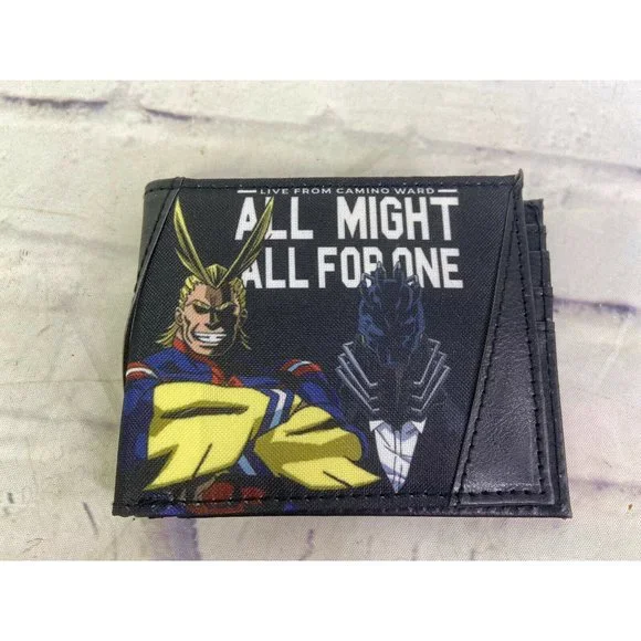 My Hero Academia All Might All For One Graphic Print Bi-Fold Wallet Anime NEW