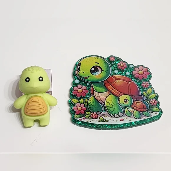 Acrylic Flatback Turtle Focal Bead 3D Badge‎ Keychain Crafts Turtles Crafts