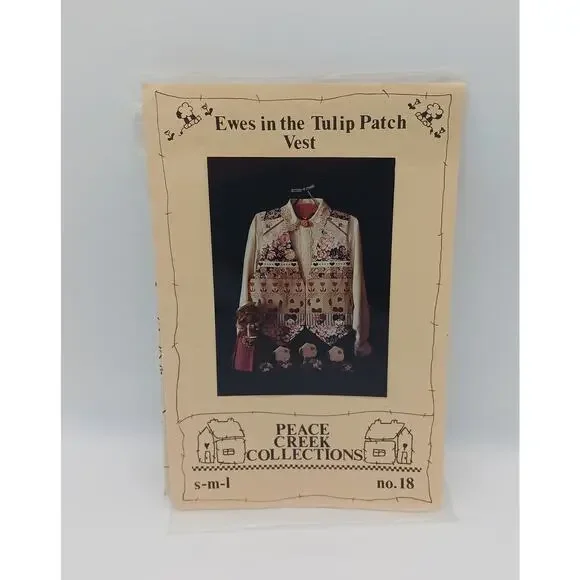 Ewes in the Tulip Patch Vest Pattern Peace Creek Collections S M L No 18 Sheep