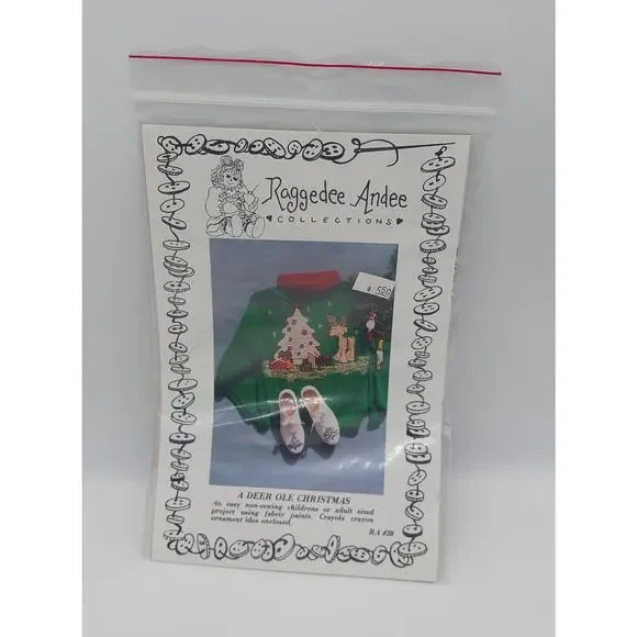 Raggedee Andee Collections A Deer Ole Christmas #28 Pattern Vintage Christmas