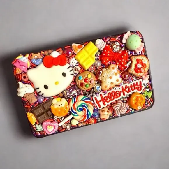 Handmade Decoden Junk Case - Hello Kitty Box, 5.5” Kawaii Sweet Treats Sanrio