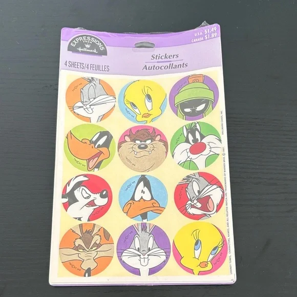 Vintage Hallmark Looney Tunes Stickers – Unopened NOS (4 Sheets)